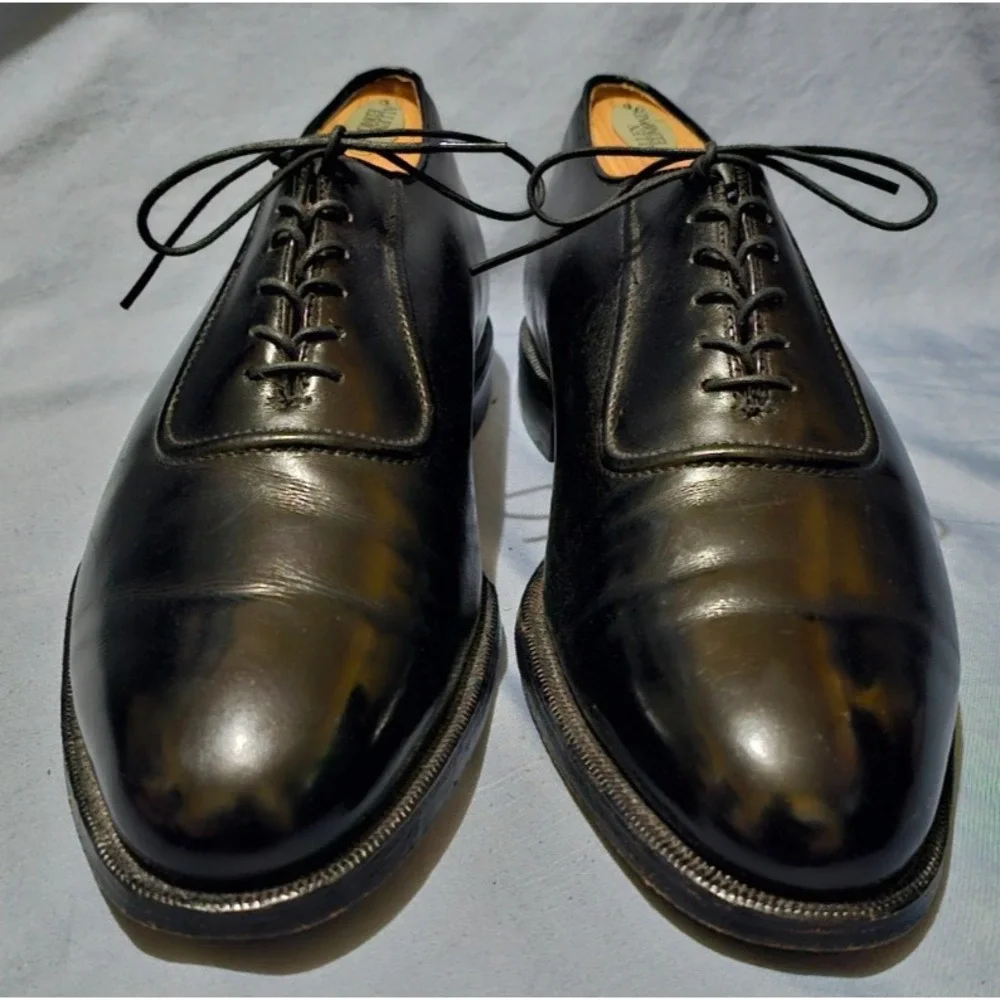 Vtg Johnston & Murphy Crown Aristocraft Derby Shoes 10 D‎ US